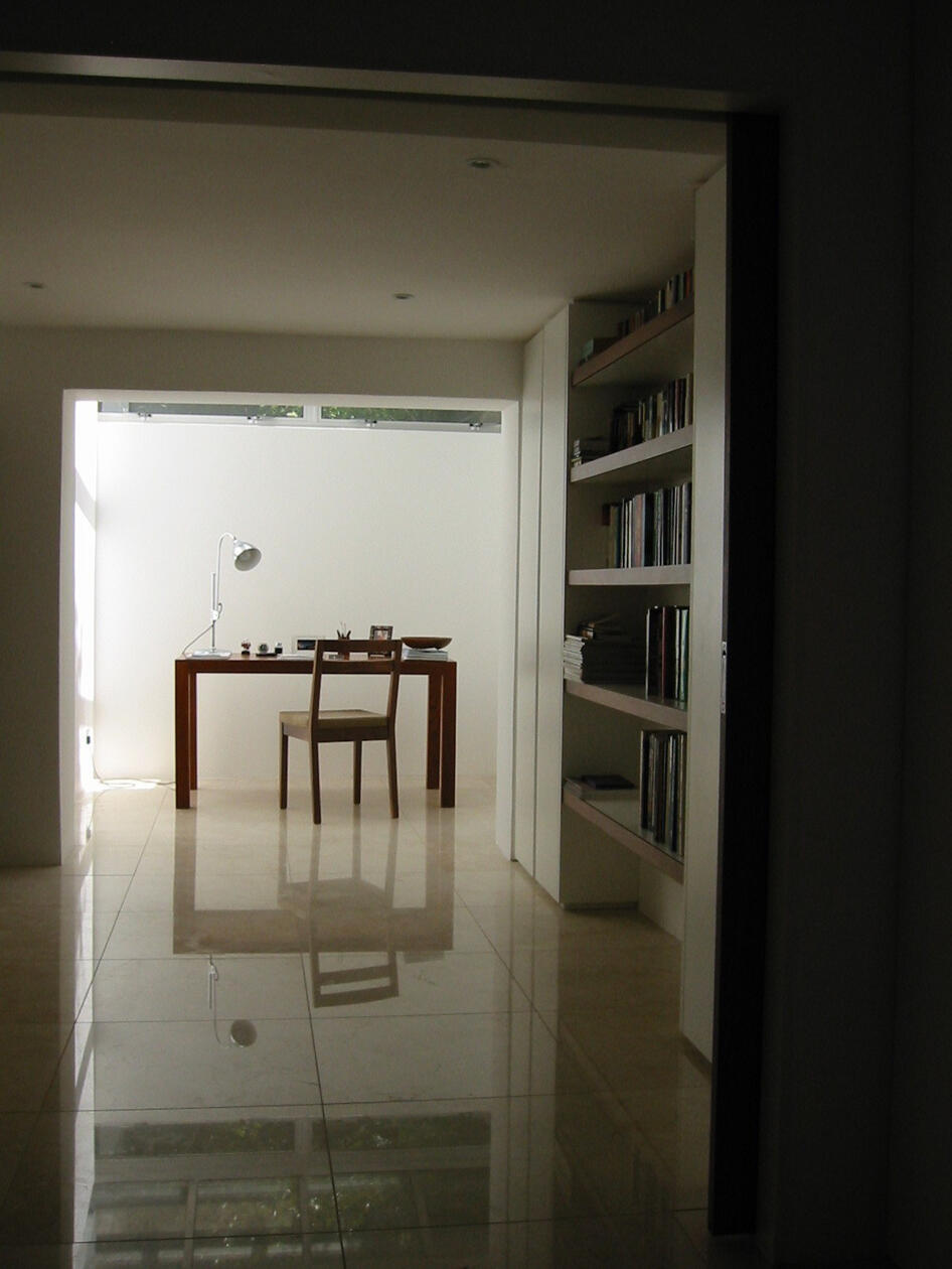 Library with marble floor