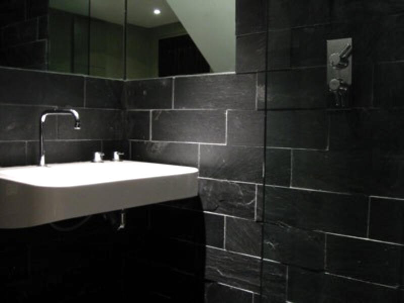 Ensuite bathroom in slate
